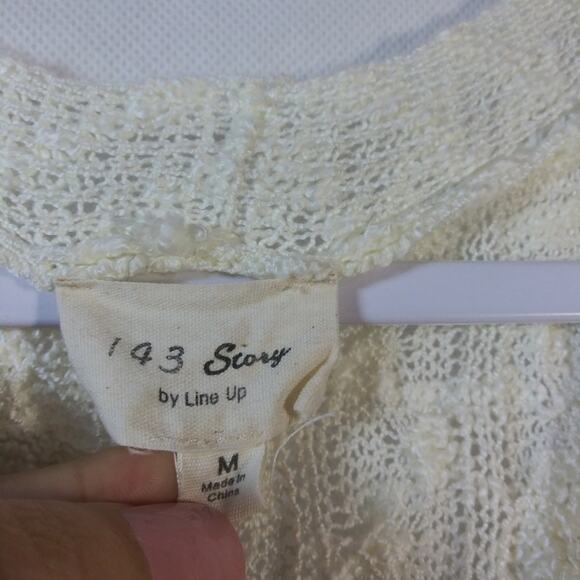 1.4.3 Story By Line Up Cream Cable Knit Button Front Sweater Vest Size M - Picture 5 of 7